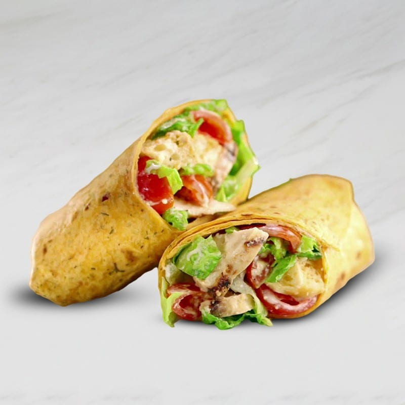 Grilled Chicken Caesar Salad Wrap.