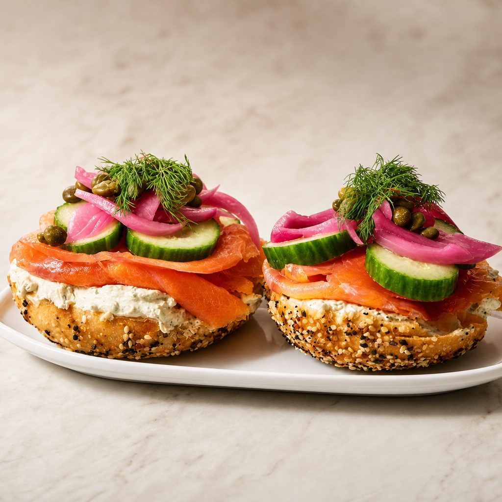Open Face Lox Bagel.