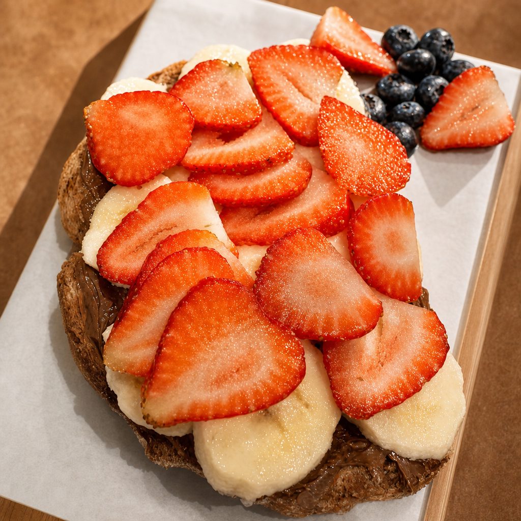 Strawberry Banana Nutella Toast.