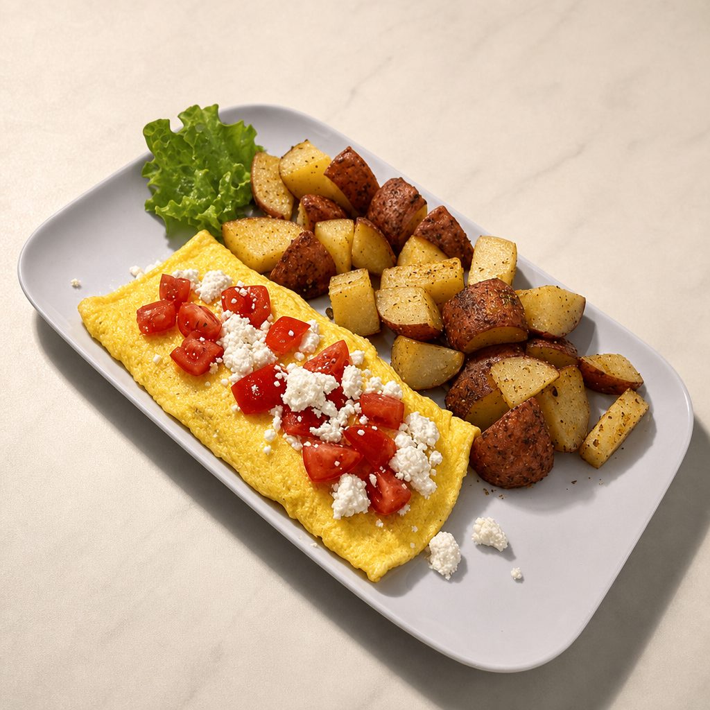 Feta Tomato Omelette.