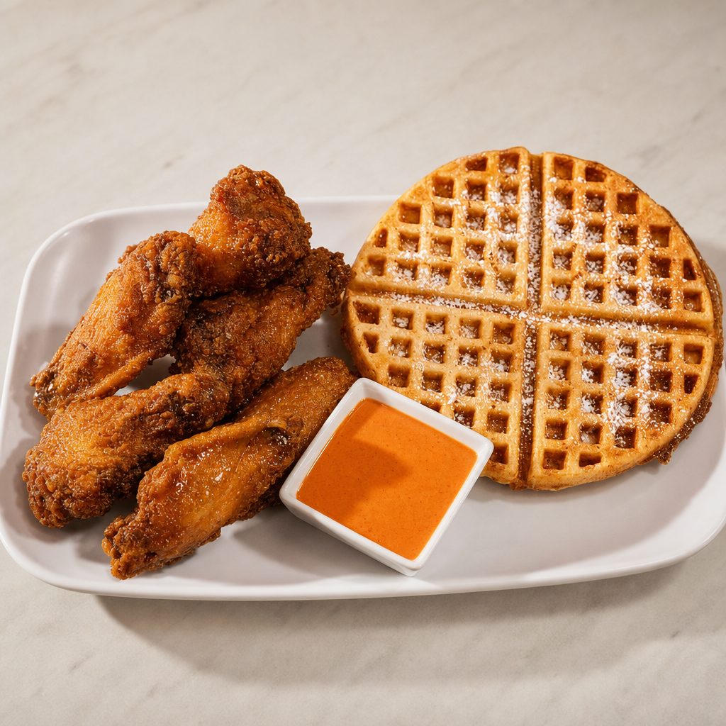 Hot Honey Wings & Waffle.